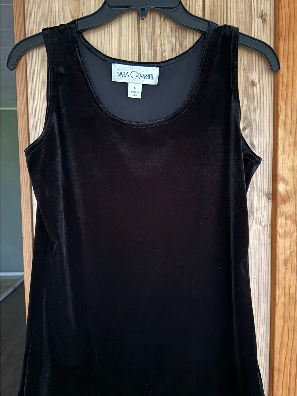 Sara Campbell Black Velvet Scoop Neck Tank